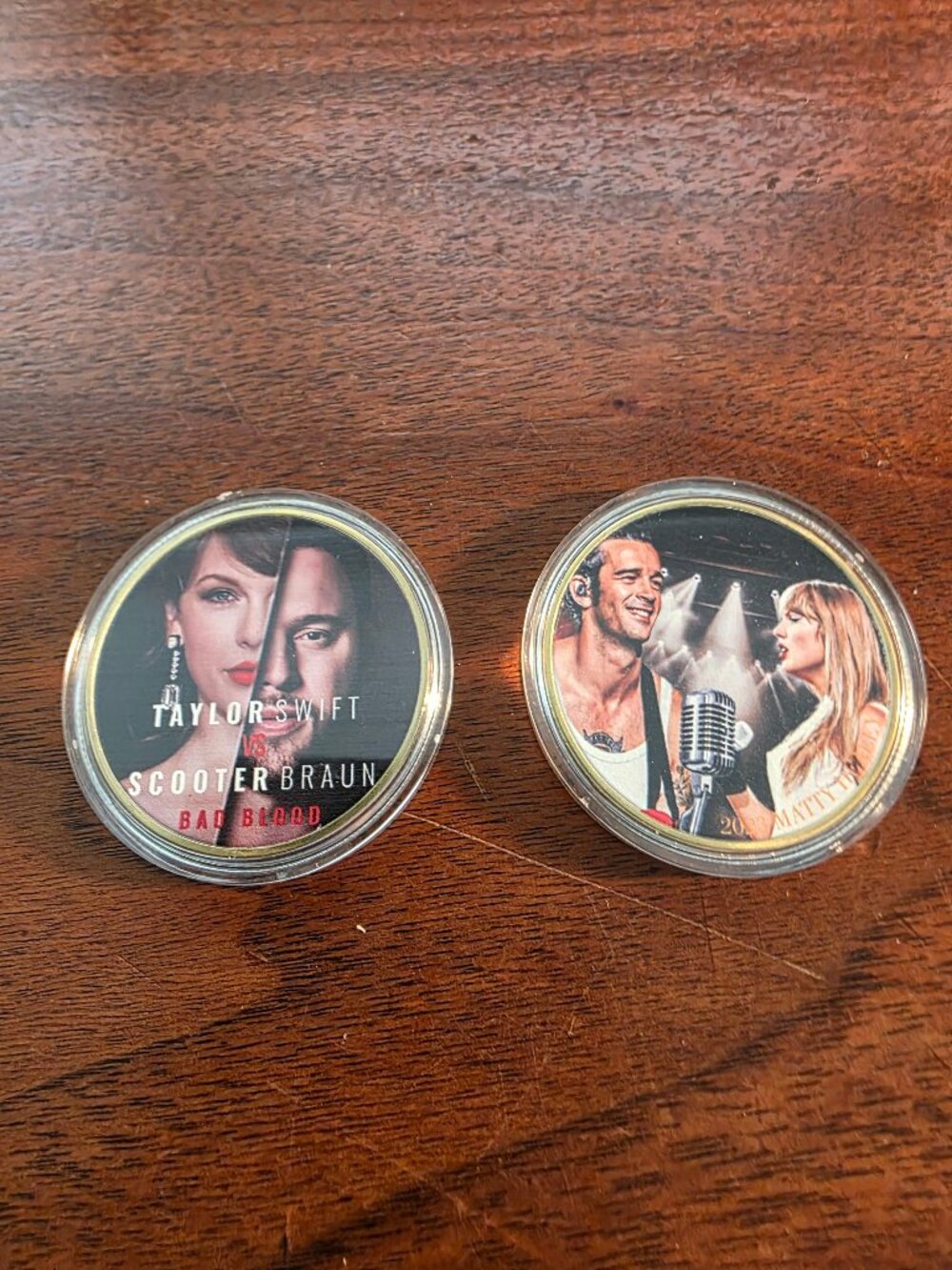 2PC LOT OF TAYLOR SWIFT NICKEL COMPOSITION COLLECTORS COIN